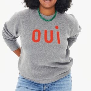 Clare V Gray Sweatshirt with Red Print